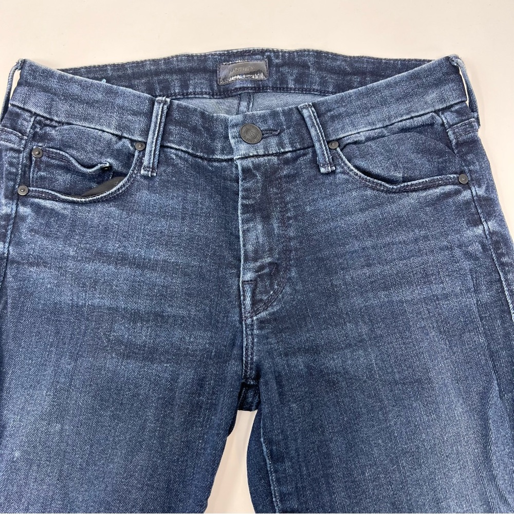 Mother The Looked Ankle Fray Film At 11 Dark Blue Jeans Size 26 - Picture 3 of 8